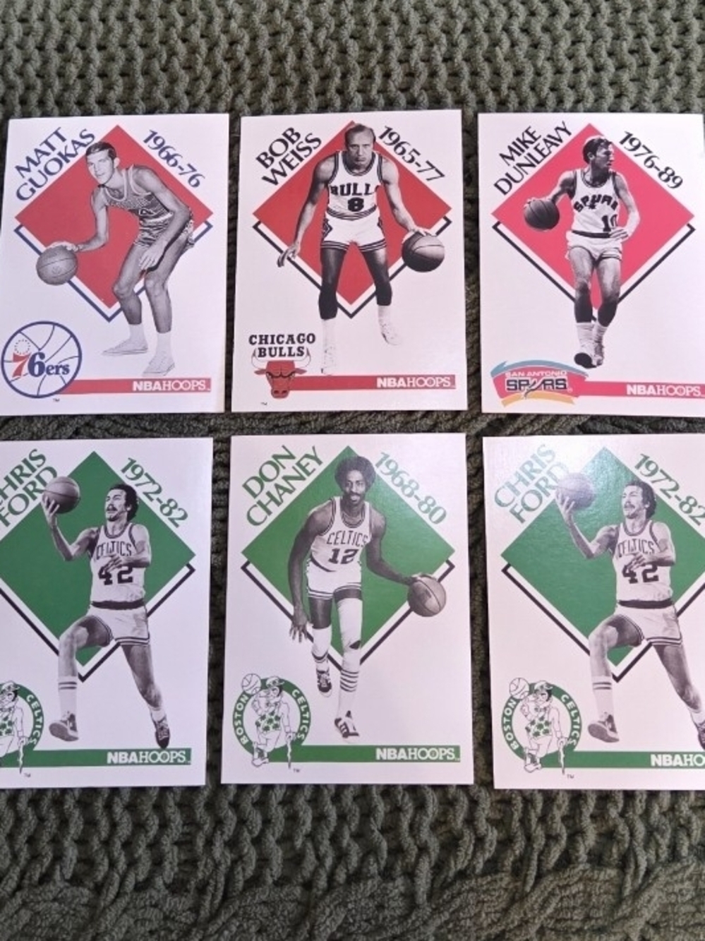 NBA Hoops Vintage Player Card Lot - Red & Green Accents